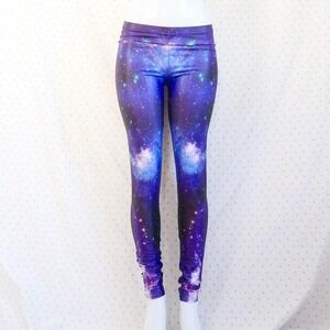 galaxy nebula print leggings rave festival y2k